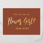 Invitation En Aluminium Demoiselle d'honneur Fleur Fille Terracotta Propos (Recto)