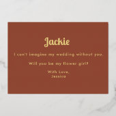 Invitation En Aluminium Demoiselle d'honneur Fleur Fille Terracotta Propos (Verso)