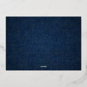 Invitation En Aluminium Denim and Diamonds Elegant Blue Geometric (Verso)