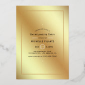 Invitation En Aluminium Denim et Gold Bachelorette Party (Verso)
