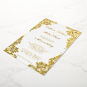 Invitation En Aluminium Dentelle florale Mariage Real Gold (Rotation)
