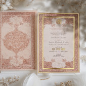 Invitation En Aluminium Dentelle orange brûlée Mariage musulman traditionn