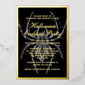 Invitation En Aluminium Déplaisant Spider Halloween Cocktail Party Gold (Recto)