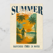 Invitation En Aluminium Dérive tropicale estivale (Verso)