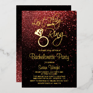 Invitation En Aluminium Dernier Fling avant la ceinture Bachelorette Rouge