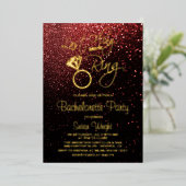 Invitation En Aluminium Dernier Fling avant la ceinture Bachelorette Rouge (Debout devant)