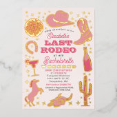 Invitation En Aluminium Dernier Rodéo Rose Cowgirl Weekend (Recto)