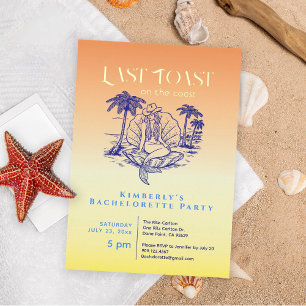 Invitation En Aluminium Dernière fille toast Mermaid Bachelorette Party Go