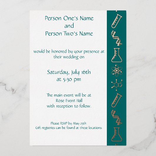 Invitation En Aluminium Des forces attractives dans l'invitation Turquoise (Recto)