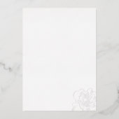 Invitation En Aluminium Design mariage élégant à fleurs dorées (Verso)