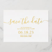Invitation En Aluminium Design moderne Script mariage Enregistrer la date (Recto)