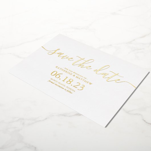 Invitation En Aluminium Design moderne Script mariage Enregistrer la date (Rotation)