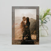 Invitation En Aluminium Design moderne Script photo superposition Enregist (Debout devant)