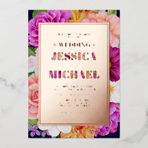 Détails de mariage floraux Rose Gold Rose Violet