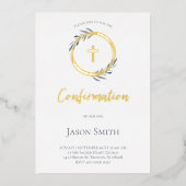 Invitation En Aluminium détails or élégant Confirmation (Recto)