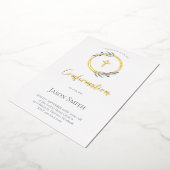 Invitation En Aluminium détails or élégant Confirmation (Rotation)