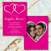 Invitation En Aluminium Deux Coeurs minimum Couples Rose Chaud Photo Douch