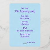 Invitation En Aluminium Deux colombes blanches style Art Déco (Verso)