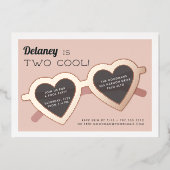 Invitation En Aluminium Deux Cool | Summer Sunnies Fête d'anniversaire (Recto)