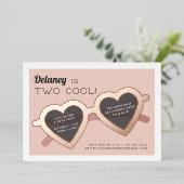 Invitation En Aluminium Deux Cool | Summer Sunnies Fête d'anniversaire (Debout devant)
