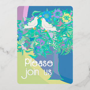 Invitation En Aluminium Deux Doses Blanches Style Art Déco