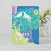 Invitation En Aluminium Deux Doses Blanches Style Art Déco (Debout devant)