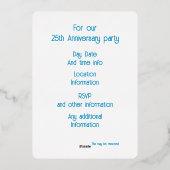 Invitation En Aluminium Deux Doses Blanches Style Art Déco (Verso)