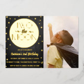 Invitation En Aluminium Deux La Lune 2e Anniversaire Photo Real (Recto)