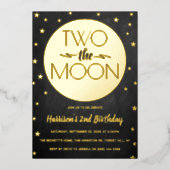 Invitation En Aluminium Deux La Lune 2e Anniversaire Réel (Recto)