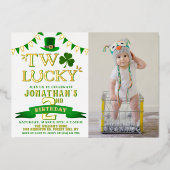 Invitation En Aluminium Deux Lucky St. Patrick's Day 2e anniversaire Real (Recto)