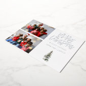 Invitation En Aluminium Deux photos Arbre de Noël moderne (Rotation)
