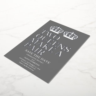 Invitation En Aluminium Deux Reines Font Un Mariage homosexuel