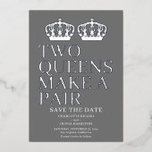 Invitation En Aluminium Deux Reines Font Un Mariage homosexuel (Recto)