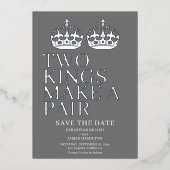 Invitation En Aluminium Deux Rois Font Un Mariage Gay Pair (Recto)