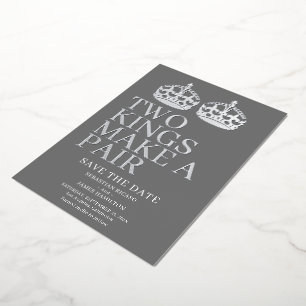 Invitation En Aluminium Deux rois font une paire Mariage gay