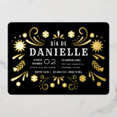 Invitation En Aluminium Día de los Muertos Thème Anniversaire (Recto)