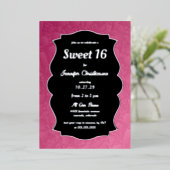 Invitation En Aluminium Diamants roses doux 16 (Debout devant)