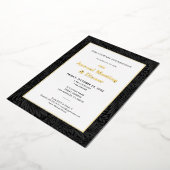 Invitation En Aluminium Dîner annuel d'affaires de botanique noir élégant (Rotation)