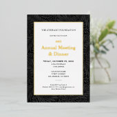 Invitation En Aluminium Dîner annuel élégant de botanique noire pour entre (Debout devant)