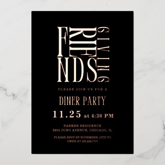 Invitation En Aluminium Dîner d'action (Recto)