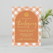 Invitation En Aluminium Dîner d'action de grâces citrouille épice orange (Debout devant)