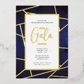 Invitation En Aluminium Dîner de gala d'entreprise Elégant Blue Gold (Recto)