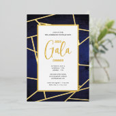 Invitation En Aluminium Dîner de gala d'entreprise Elégant Blue Gold (Debout devant)