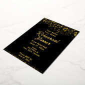 Invitation En Aluminium Dîner de répétition Black and Gold Foil (Rotation)