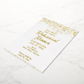 Invitation En Aluminium Dîner de répétition blanc et or (Rotation)