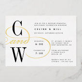 Invitation En Aluminium Dîner de répétition classique de monogramme (Recto)