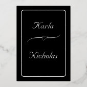 Invitation En Aluminium Dîner De Répétition Coeur Et Fleurs Roses (Verso)