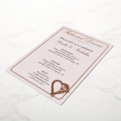 Invitation En Aluminium Dîner De Répétition Coeur Et Fleurs Roses (Rotation)