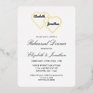 Invitation En Aluminium Dîner de répétition Coeurs enmêlés