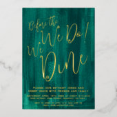 Invitation En Aluminium Dîner de répétition d'art vert émeraude avant de l (Recto)
